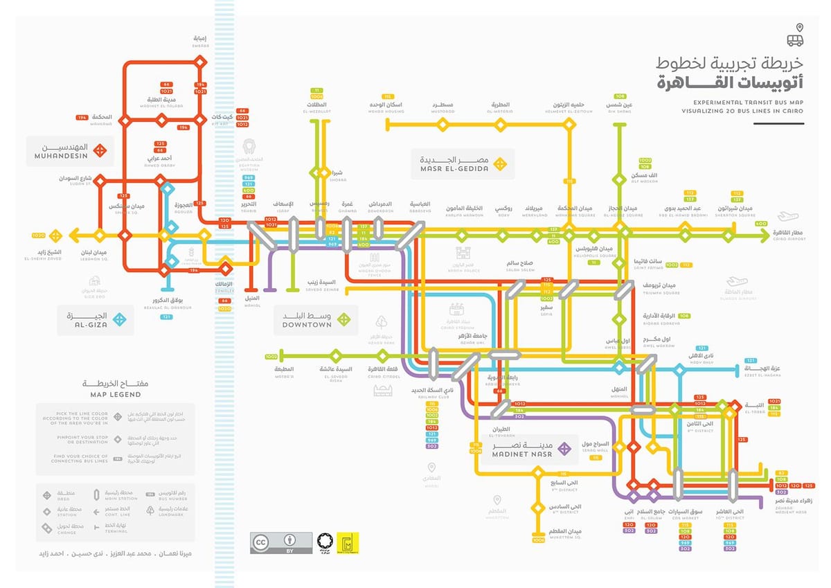 Mapa do cairo, autobús