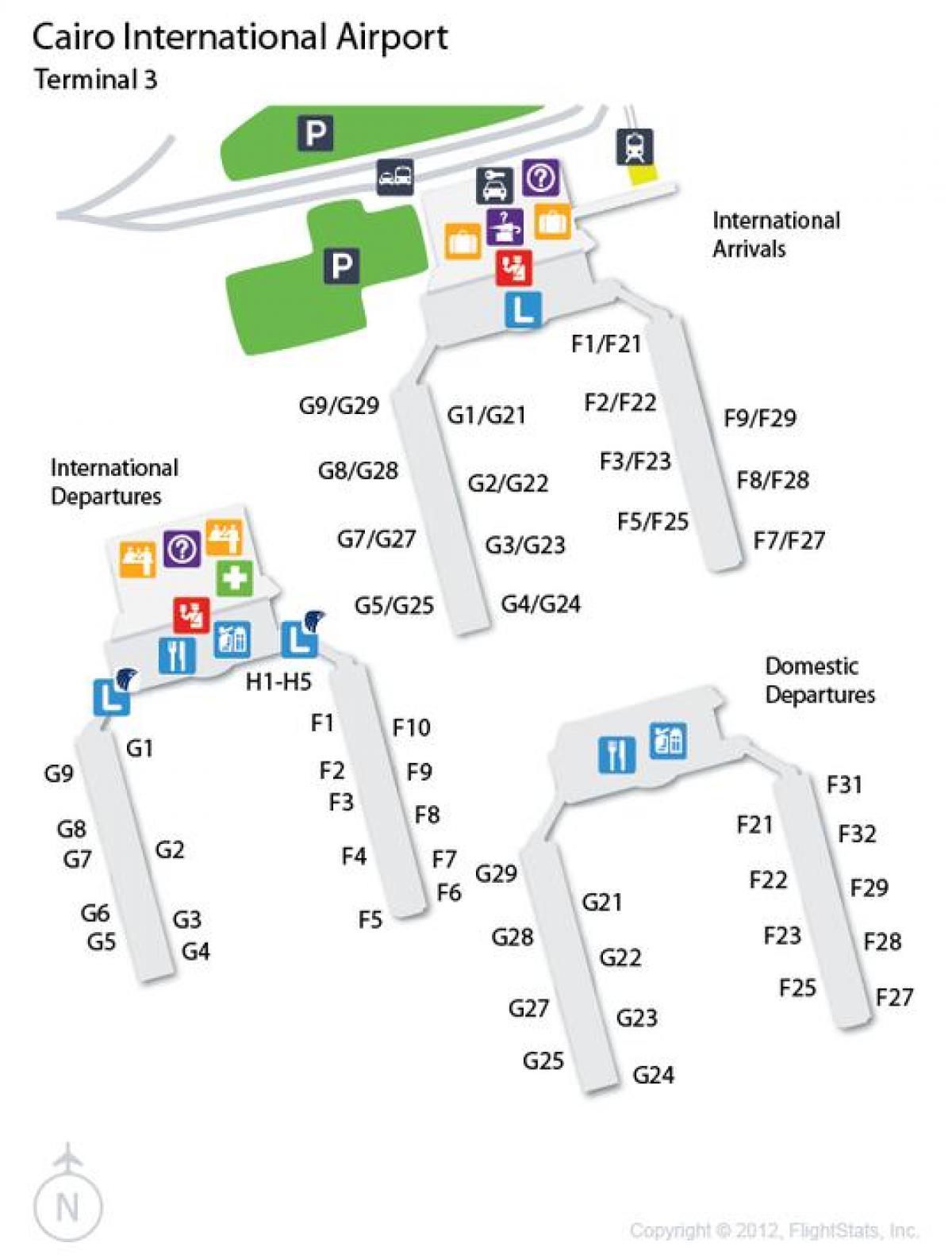 Mapa do cairo terminal do aeroporto