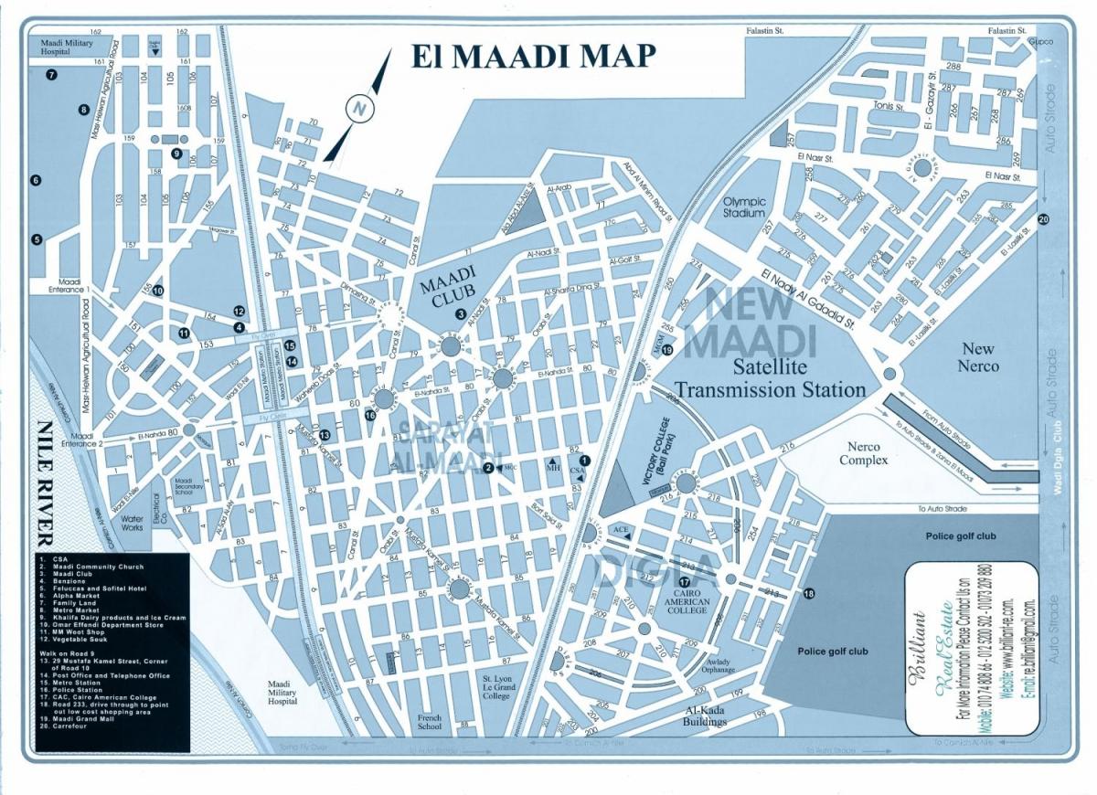 Mapa de maadi cairo