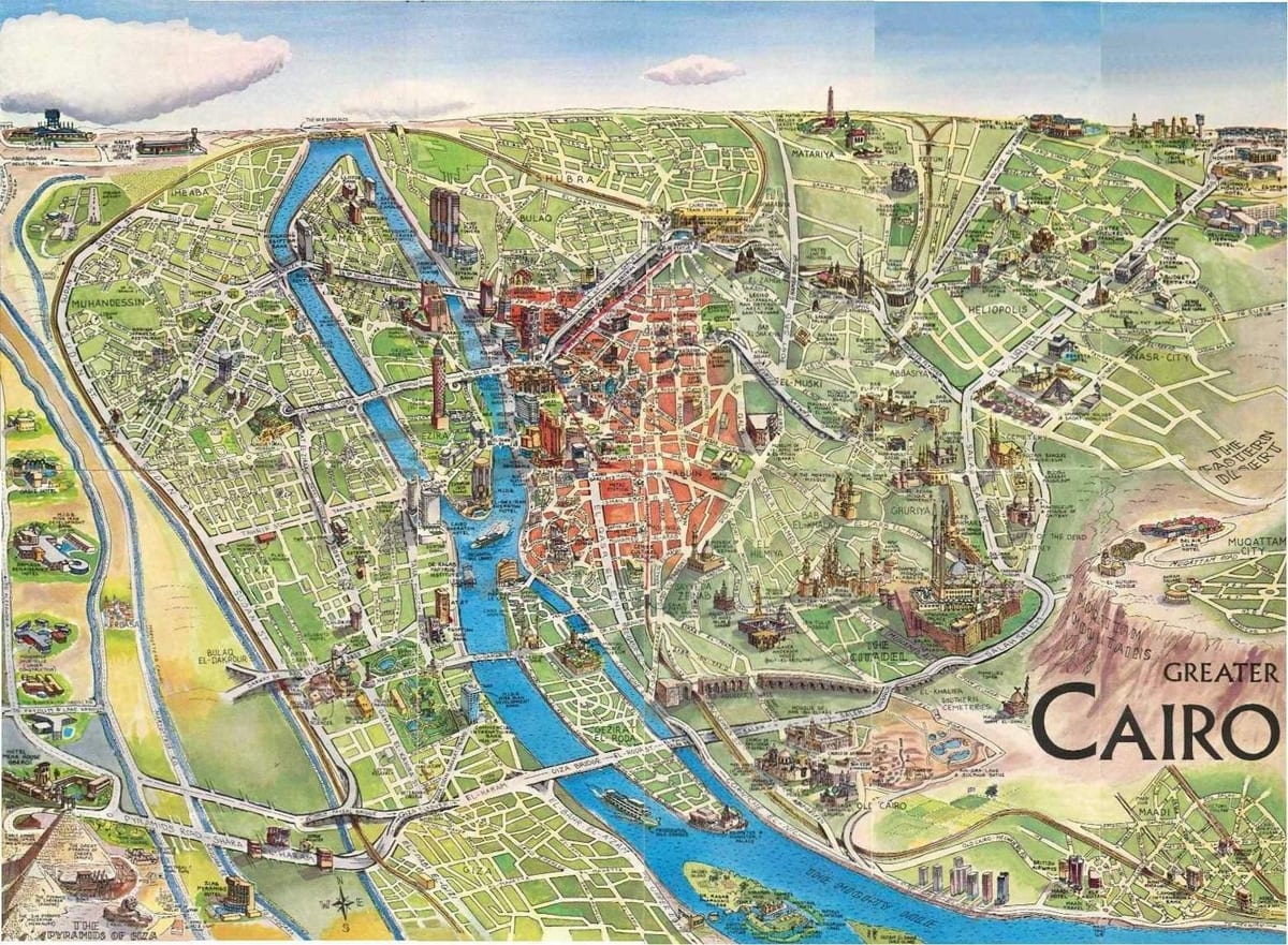 Mapa turístico cairo exipto