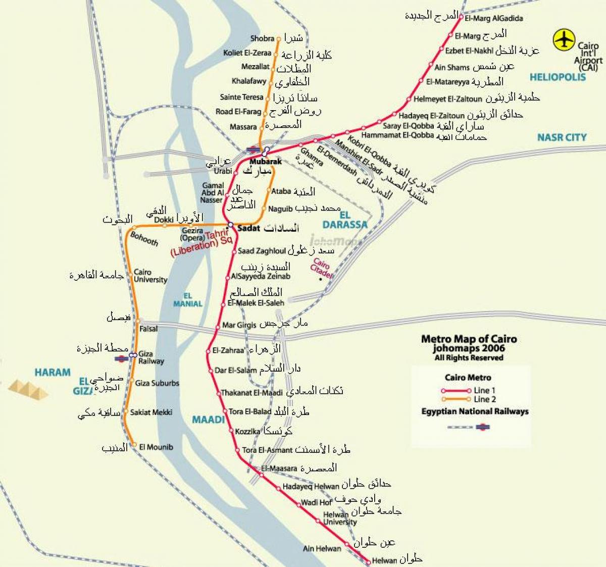 metro do cairo mapa 2016