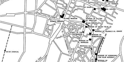 Mapa de islámica do cairo
